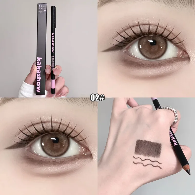 Wooden Matte Eyeliner Pencil Black Pink Brown Eye Liner Pen Long-lasting Waterproof Smudge-Proof Smooth Matte Eye Liner Makeup