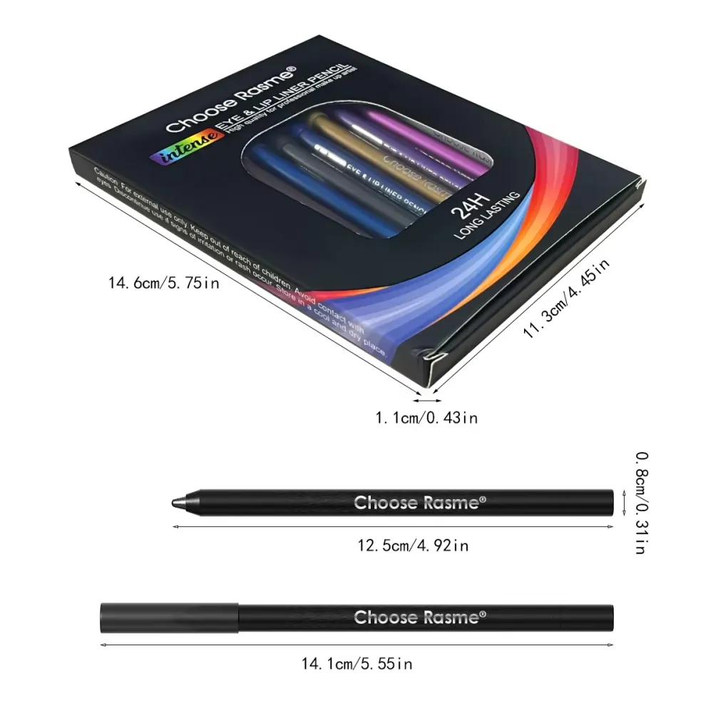 12Colors Colorful Eyeliner Lip Liner Pencil Waterproof Cream Eye Liner Pen Dual Use Eye&Lip Makeup Halloween Cosplay PartyMakeup