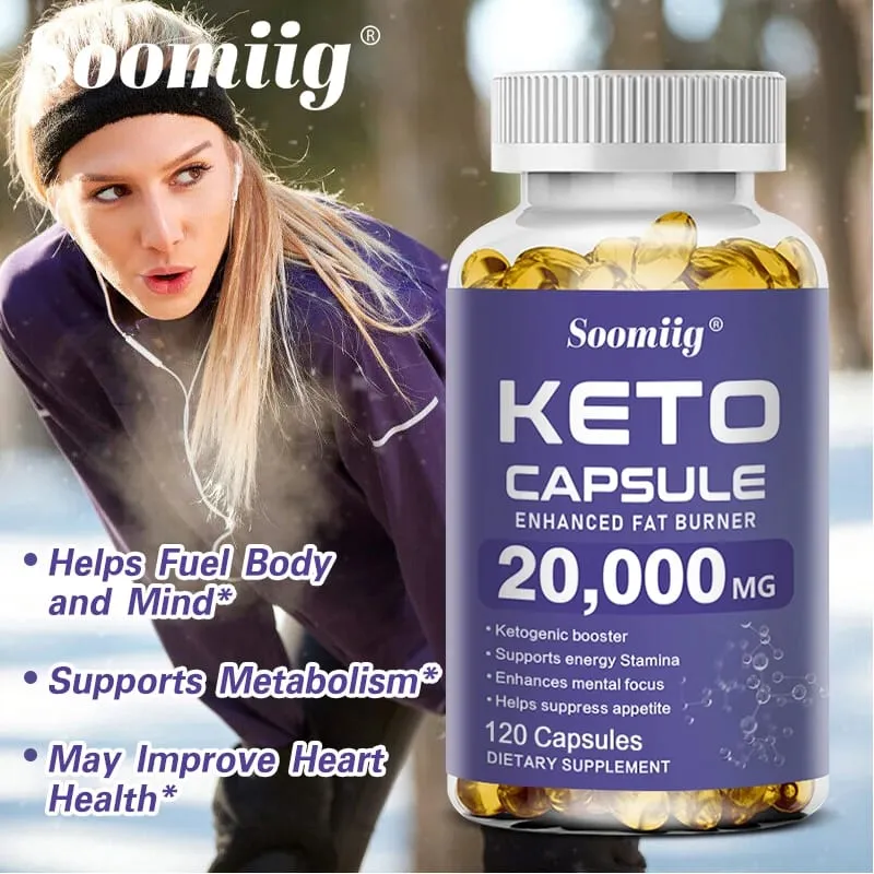 Kapsul Suplemen Keto BHB & Cuka Epal Pengurusan Berat Membersih Detoks Pembakaran Lemak Penahan Selera Makan NON-GMO