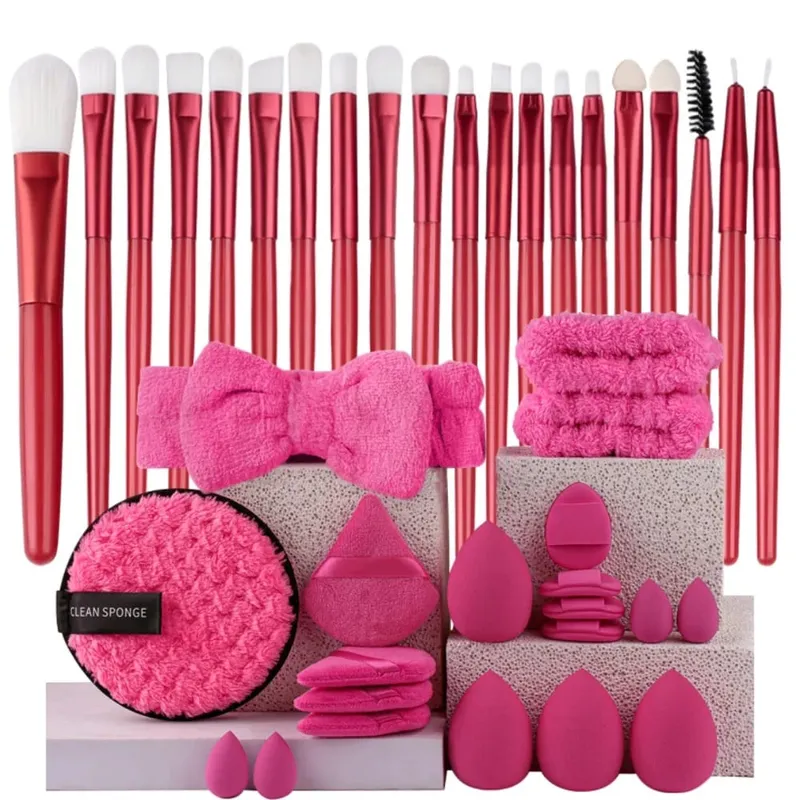 20pcs Makeup Brush Set Soft Fluffy Cosmetic Foundation Powder Eyeshadow Kabuki Blending Make Up Brush Beauty Tool Makeup Sponge