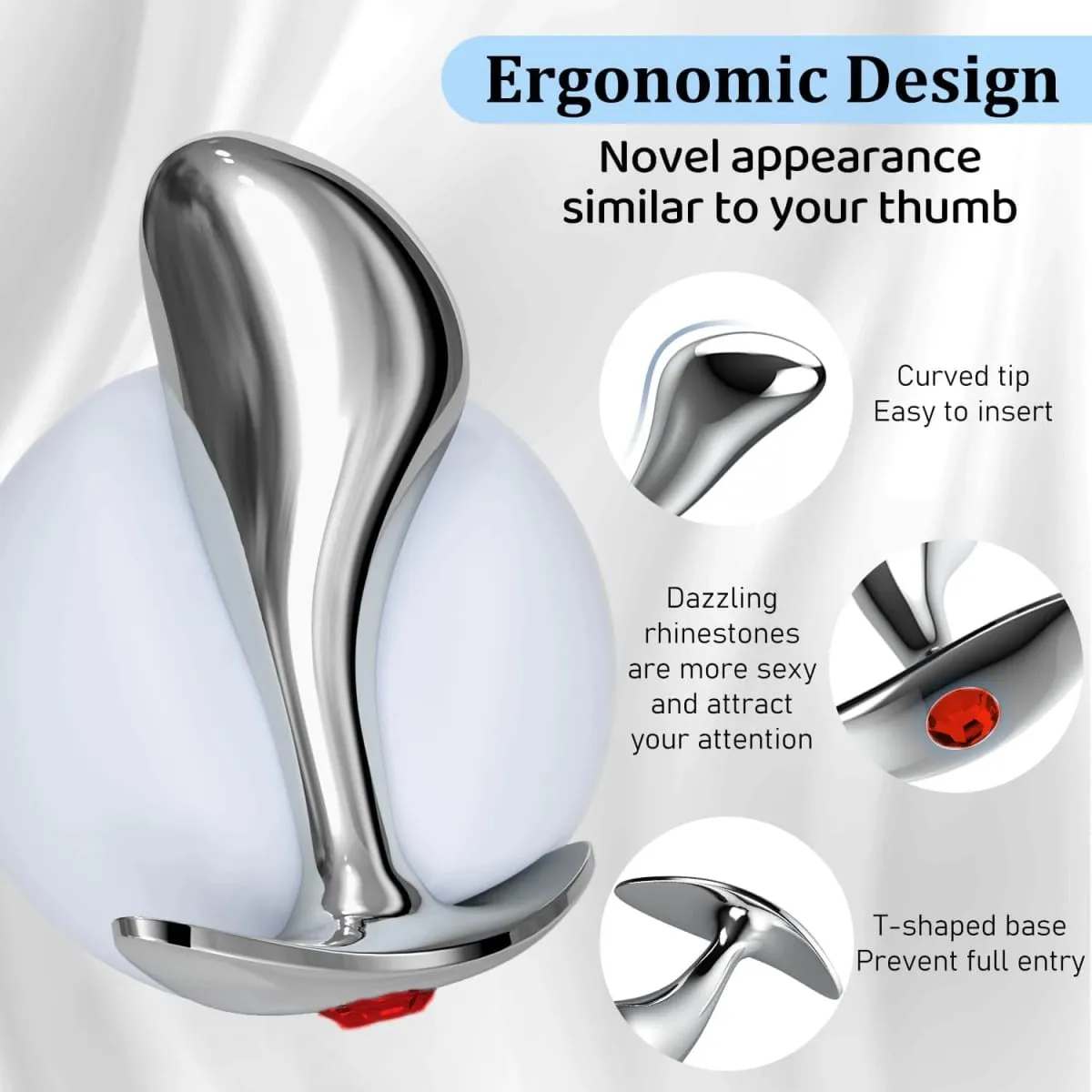 Metal Anal Plug P Spot Stimulator Prostate Massager Wear Outdoors Butt Plug Wearable Sex Toys for Men and Women Adult Sex Toys