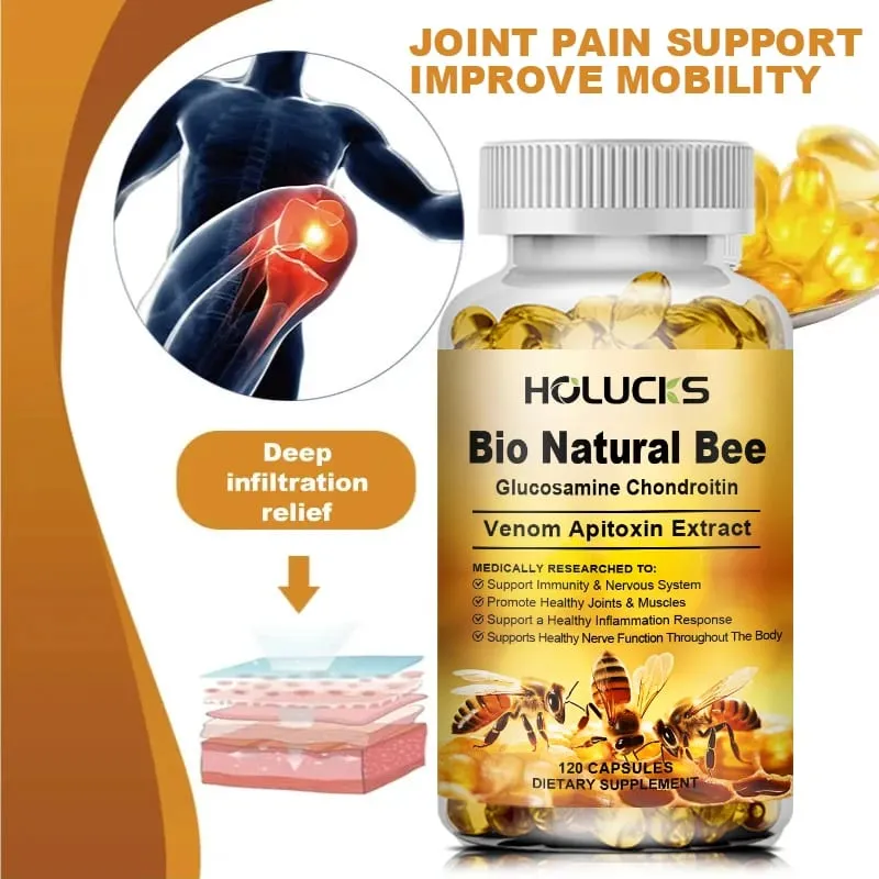 Bio Natural Bee Supplement with Apitoxin & Glucosamine Support Nerve Function Flexibility Alleviate Stiffness Confidence — image 4