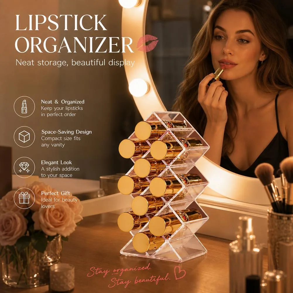 New Cosmetic Lipstick Jewelry Box Makeup Brushes Holder Lipstick Storage Box Acrylic Makeup Organizer Storage Case