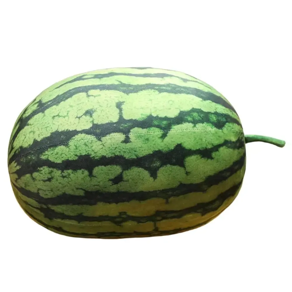 Soft Cotton Watermelon Round Oval Shape Lifelike Watermelon Stuffed Pillow 3D Simulation Funny Design Watermelon Pendant