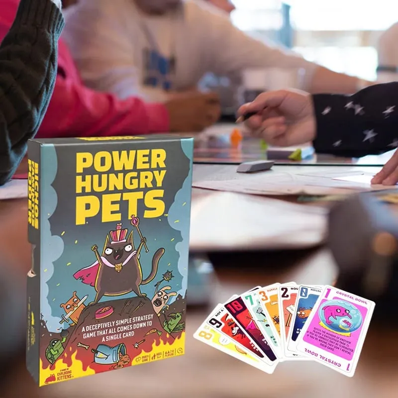 Family Gathering Power Hungry Pets Strategy Card Game Fun Board Game Cards
