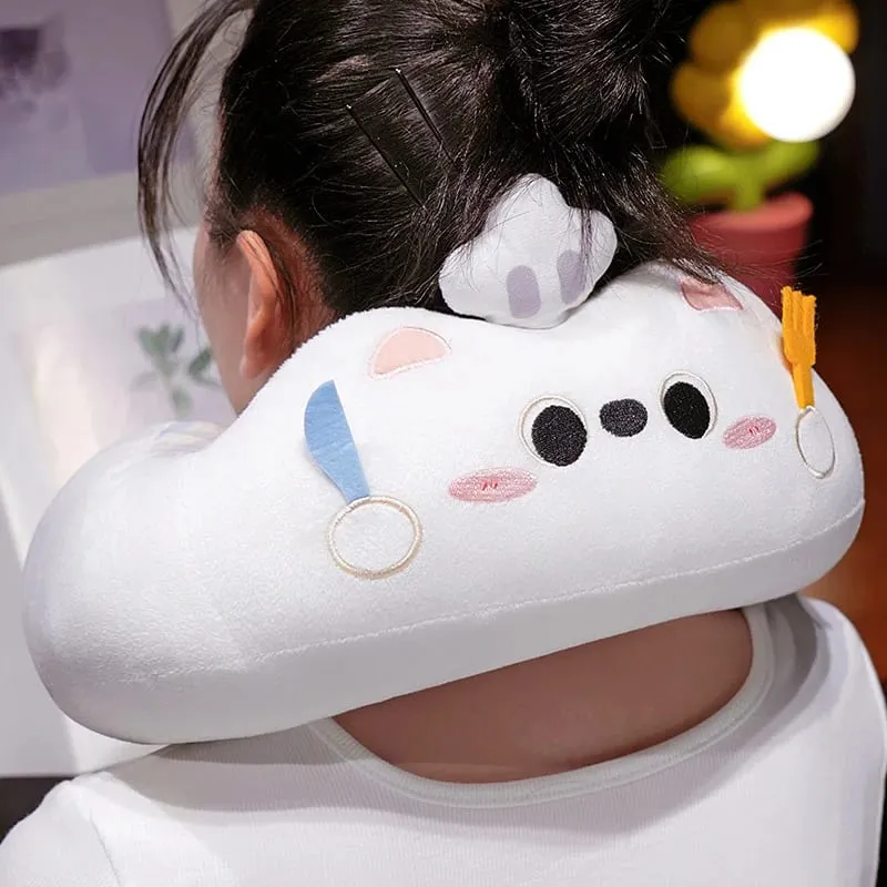 Hump Pillow Adult Children Travel Pillow Soft Short Plush Cartoon Portable Outdoor Nap Flight Neck Pillow Nursing Cushion