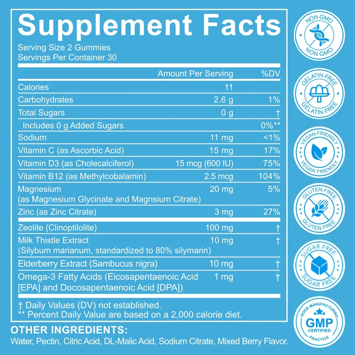 Kids Detox Gummies with Magnesium Zinc & Vitamin D3 Daily Immune Support Digestive Health Energy & Focus for Children 60 CT