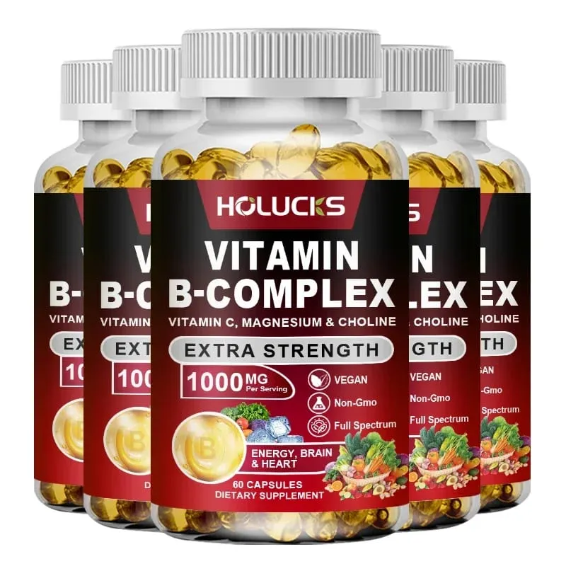 Yimiduk Premium Vitamin B Complex Supplement with Biotin & Folate for Promotes Healthy Hair Skin & Hormone Balance Vegan