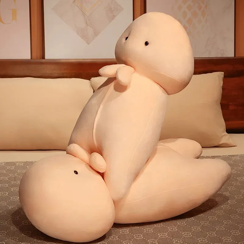 1pc Cute Penis Plush Pillow Wings Pink Long Plushie Human Figured Bolster Sexy Men's Gift