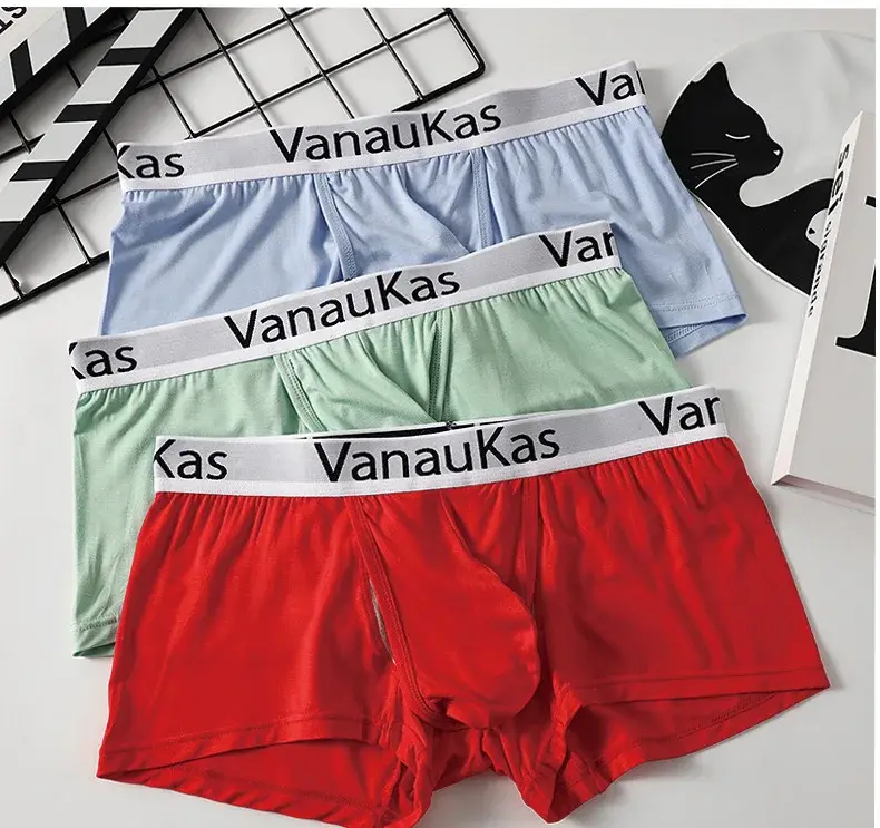 Men's Sile Front Separate Pouch Boxers Dual Pouch Breathable Underwear Youth Boys Post-circumcision Recovery Phase Underpants