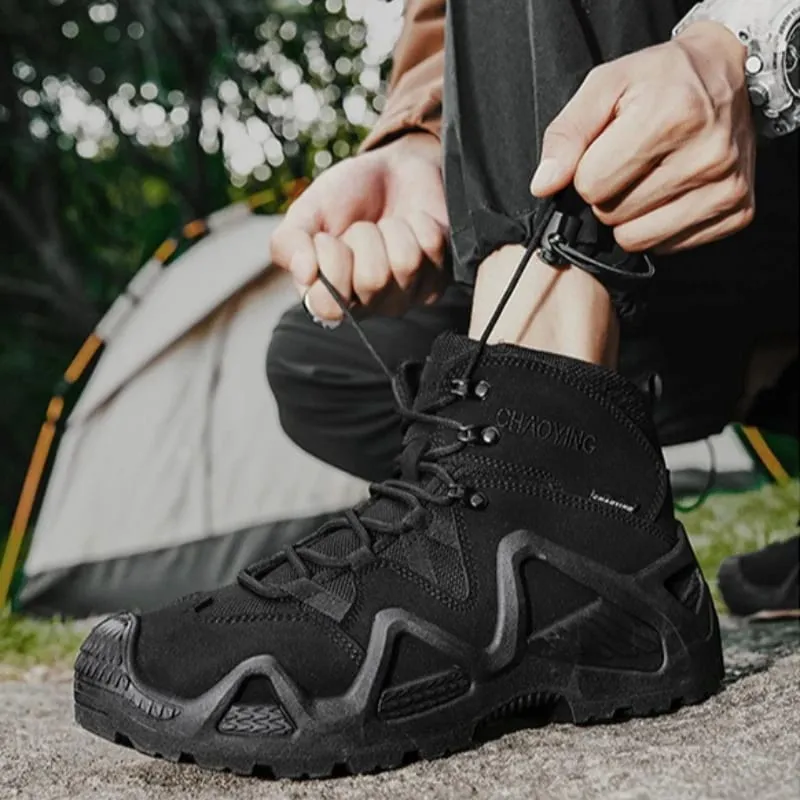 Outdoor Men's Hiking Shoes Non Slip Men Sneakers Lace Up High Top Casual Shoes Mesh Shoes for Men High Quality Zapatillas Hombre