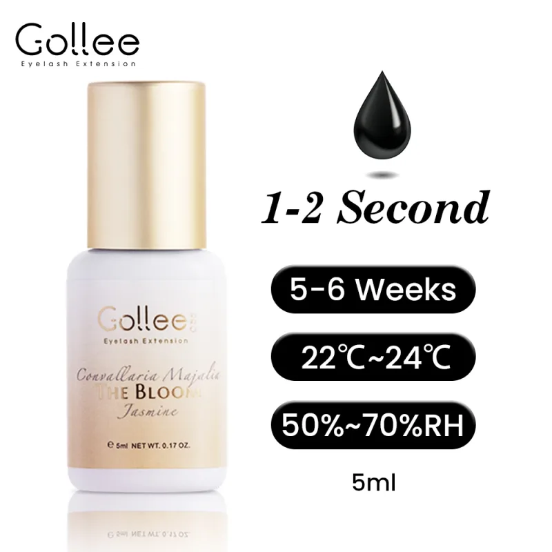 Gollee 0.5-1s Drying Eyelash Extensions Glue Latex-free Lashes Glue Professional Waterproof 6-8 Weeks Eyelash Extension Supplies