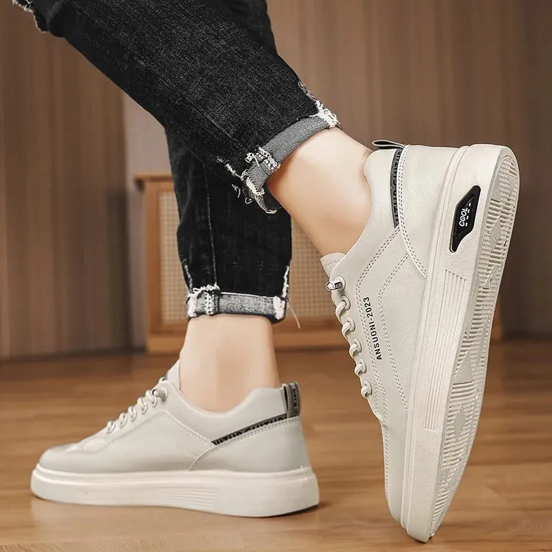 White Shoes Outdoors Leisure Sneakers Breathable Walking Shoes Flat Shoes Chaussure Homme Men's Casual Skateboarding Shoes
