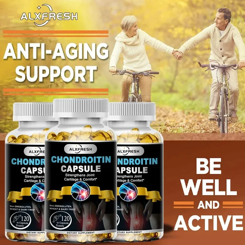 Alxfresh Glucosamine Chondroitin dengan MSM Kunyit Vitamin D untuk Suplemen Pendukung Sistem Kekebalan Kalsium Penyerapan Tulang