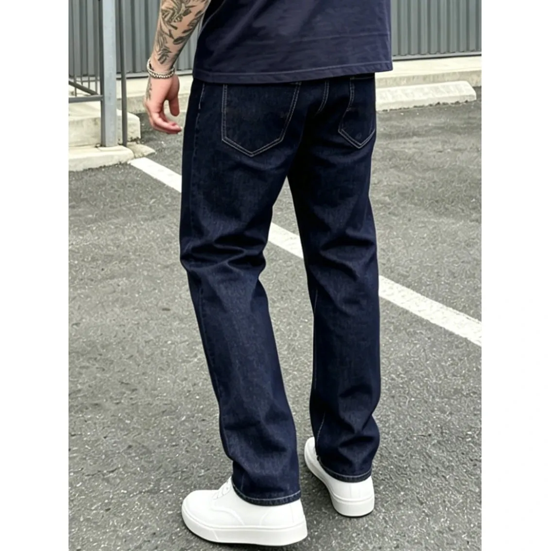 Classic Men Jeans Pure Color Stretch Skinny Man Pants Comfort Denim Straight Fit Minimalist Street High Quality