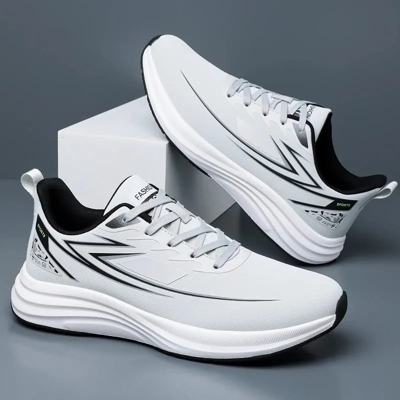 Men Waterproof Leather Running Shoes Lightweight Non‑Slip Casual Sports Shoes Daily Walking Sneakers Male Gym Athletic Trainers