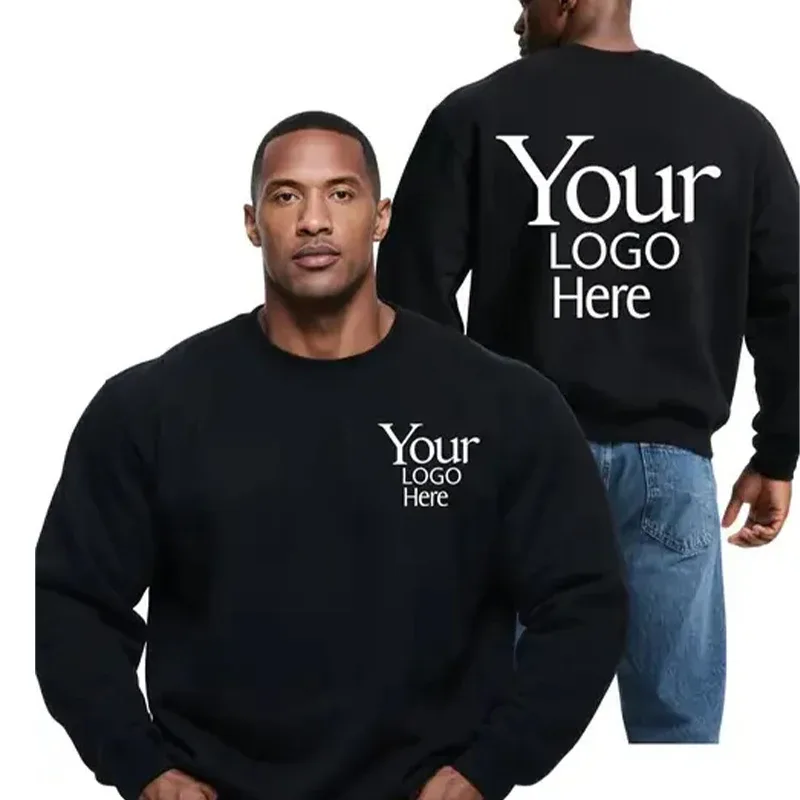 DIY Design Round Neck Hoodies Men Fashiong Customized Printed Loose Long Sleeve Pullover Women Casual Streetwear Sweatshirts