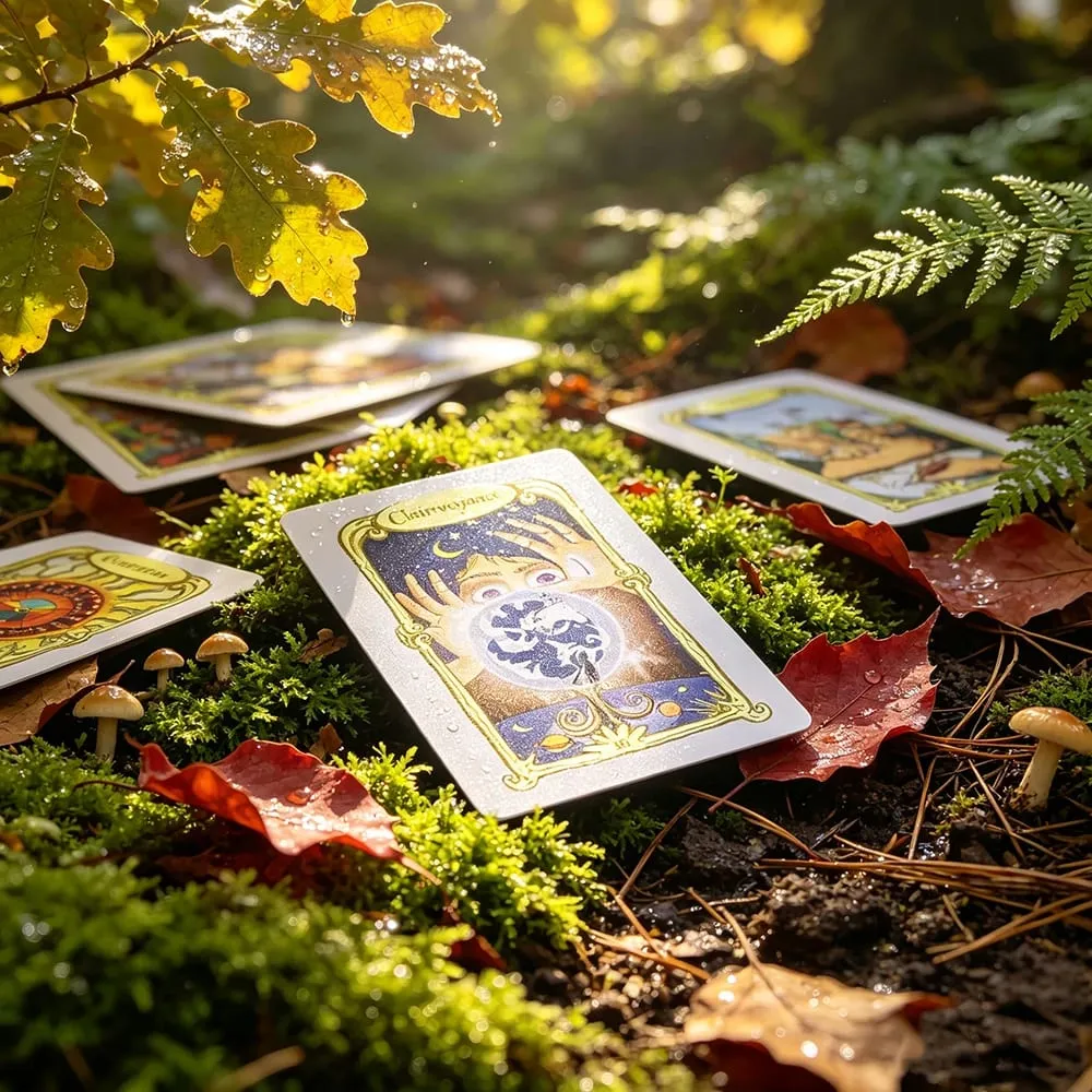 L'Oracle Des Miroirs Divination Cards Game French Mirror Theme Cards Mystic Fortune‑Telling Game with Guidebook for Beginners