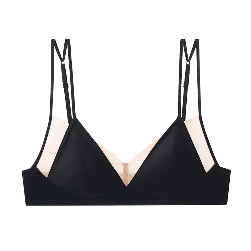 Premium Sexy Leopard Lingerie Kit Wireless Thin French Triangle Cup Comfy Nude Shaping Women Summer Daily Underclothes M-XL Bra