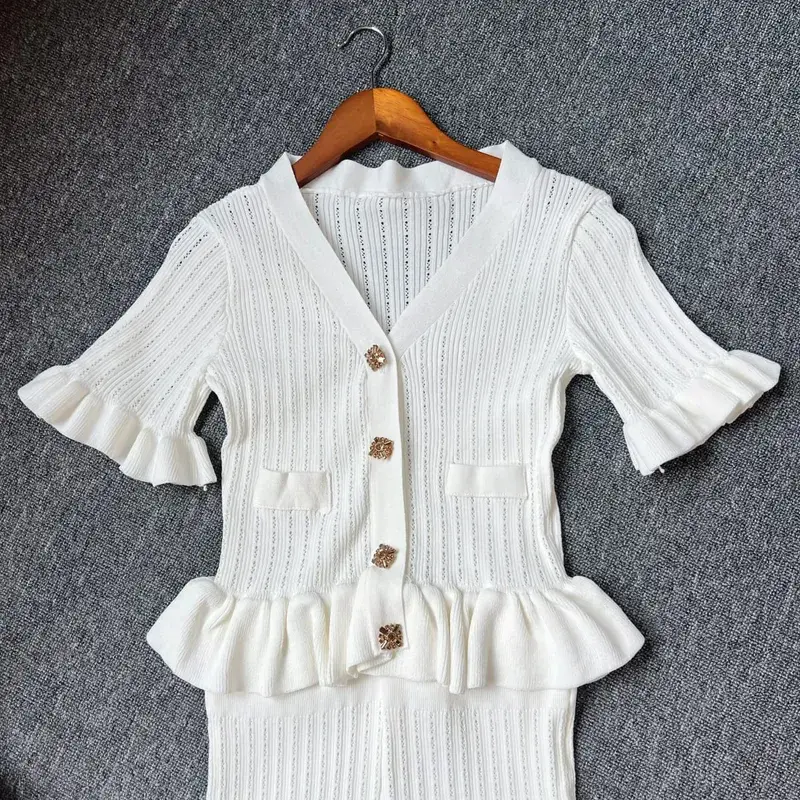 Yuoomuoo marca moda de uma peça de malha maxi vestido feminino elegante com decote em v babados cintura fina bodycon camisola vestido de festa