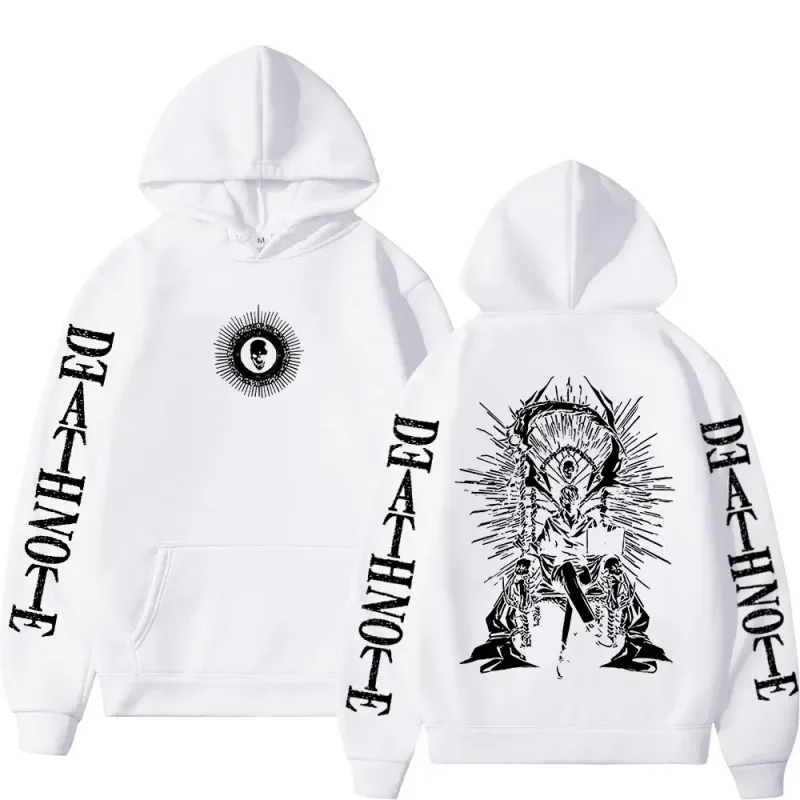 Y2K Anime Death Note Hoodies Yagami Light L·Lawliet Gothic Sweatshirt Men Women Clothing Fashion Long Sleeve Pullovers Streetwea