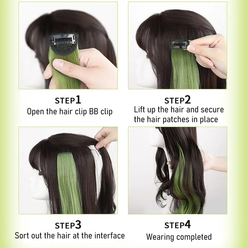 Sintetikong 2 Piraso/Set 50cm May Kulay na Curly na Mga Extension ng Buhok na Water Wave Pink/Blue/Purple Halloween/Christmas Wig