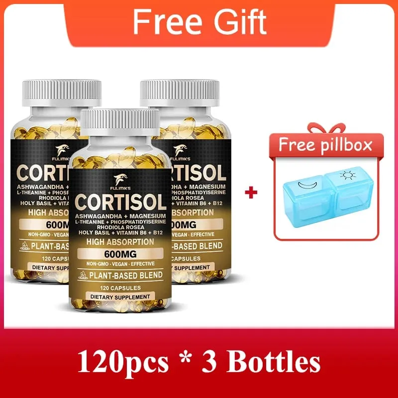 Premium Cortisol Capsules with Ashwagandha Rhodiola Support Cortisol Reducer Relaxation Maintain Calm Weight Loss & Adrenal