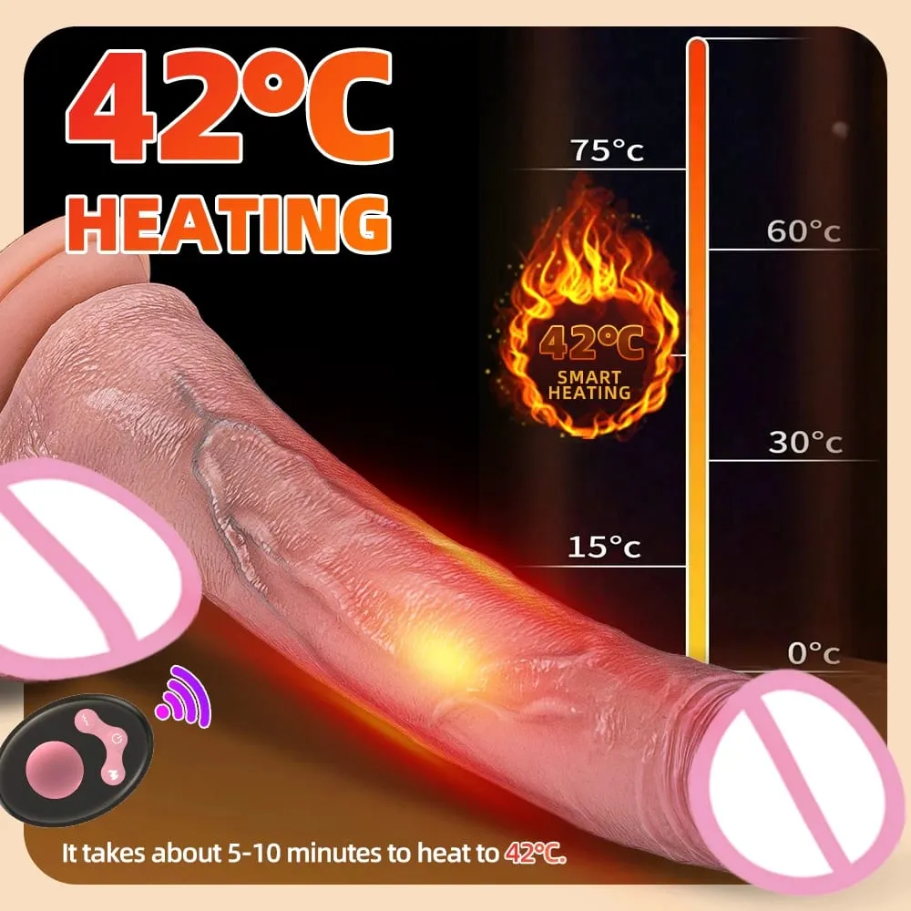 Vibrator Dildo Xxl Realistic Big Cock Telescopic Heated Spinning Penis Expansion Vibratory Massager Female Couple Sex Toys 18