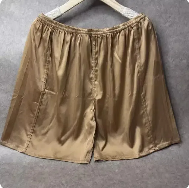 100% Mulberry Silk Men Boxer Underwear Couple Rubber Band Thin Short Home Pants Promotion Woman Can Wear
