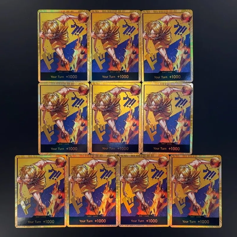 One Piece OPCG English Golden Holographic 3D Textured DON card Straw Hat Crew x Lakers DON card Anime Collectible Cards