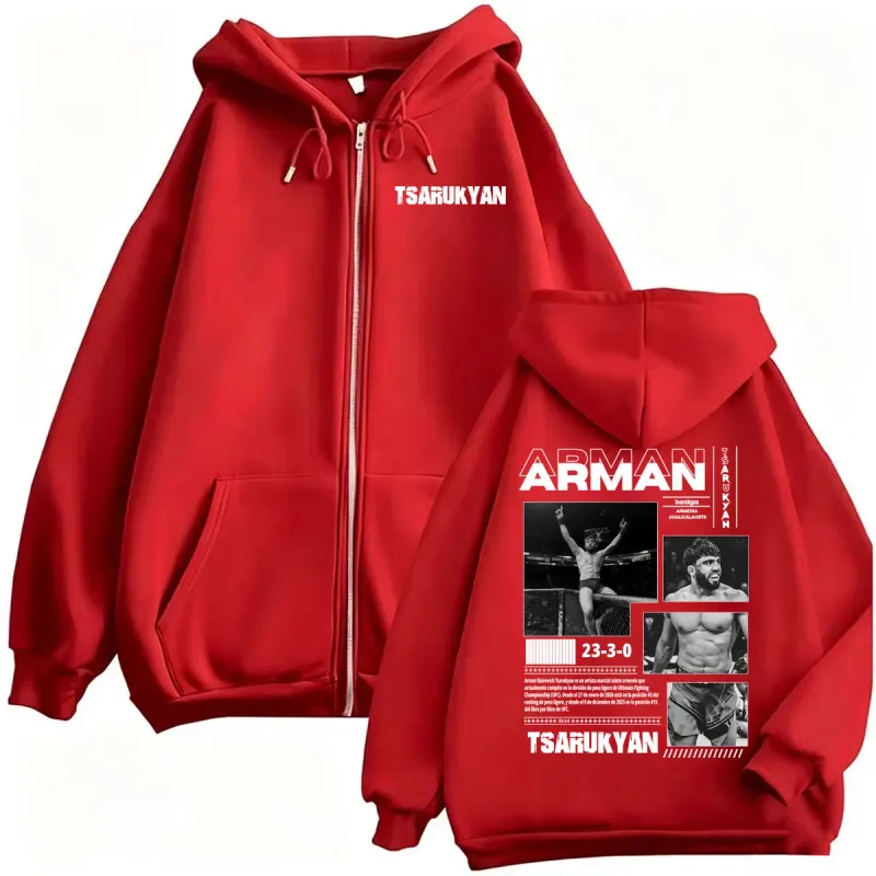 Arman Tsarukyan Ahalkalakets Fan Gifts Sudadera Chaqueta Ropa de Hombre Sudaderas clásicas con Cremallera Casual Manga Larga Cardigan Abrigos