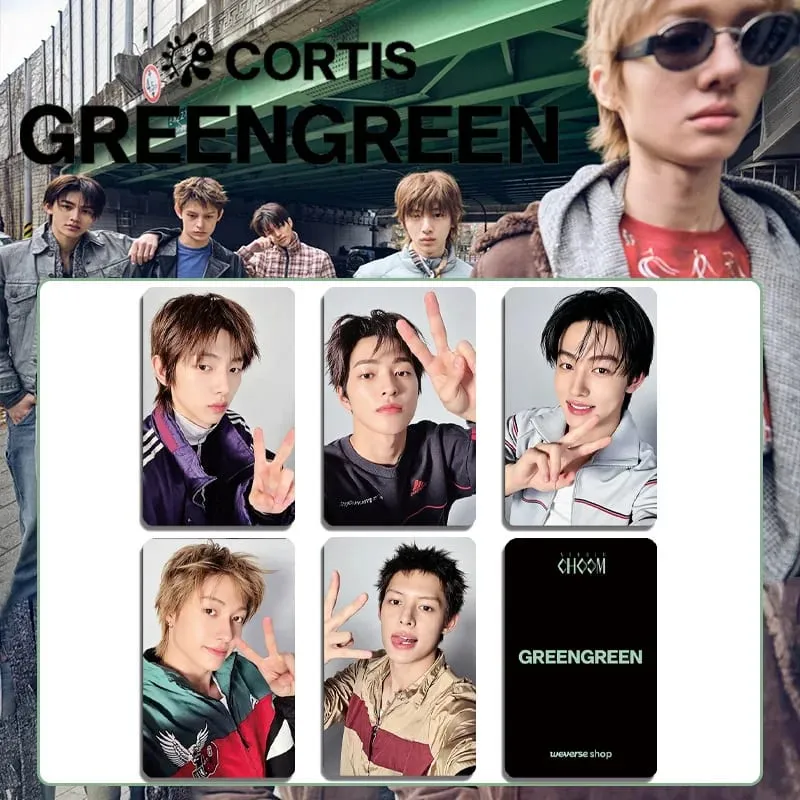 A 5Pcs/Set Idol Boy CORTIS New Album GREENGREEN Lomo Cards Postcards Martin James Juhoon Seonghyeon Keonho Fan Gifts Collection