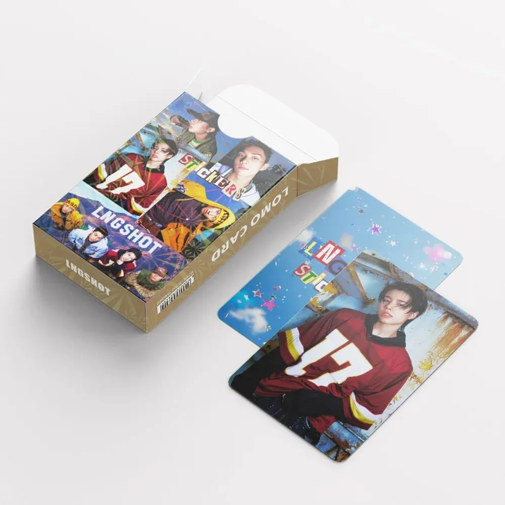 127pcs LNGSHOT New Album Photocards Stickers Kpop Merch Lomo Cards Set Fans Collection Cards Giftsi