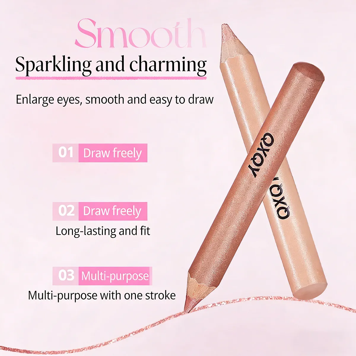 3D Under-Eye Highlighter Pen Waterproof Smudge Resistant Long-Lasting Multi-Use Eye Liner Brightening