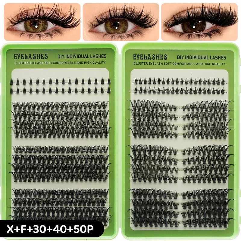 DIY Manga Spiky Cluster Lash Extensions Natural Mega Volume Individual Pre-Cut Segmented Lashes for At-Home Eye Makeup
