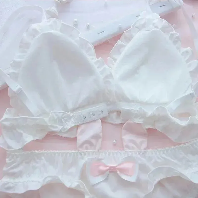 Little White Rabbit Ears Girls Underwear Japanese Girls Pure Desire Small Chest Thin Bra Without Underwire