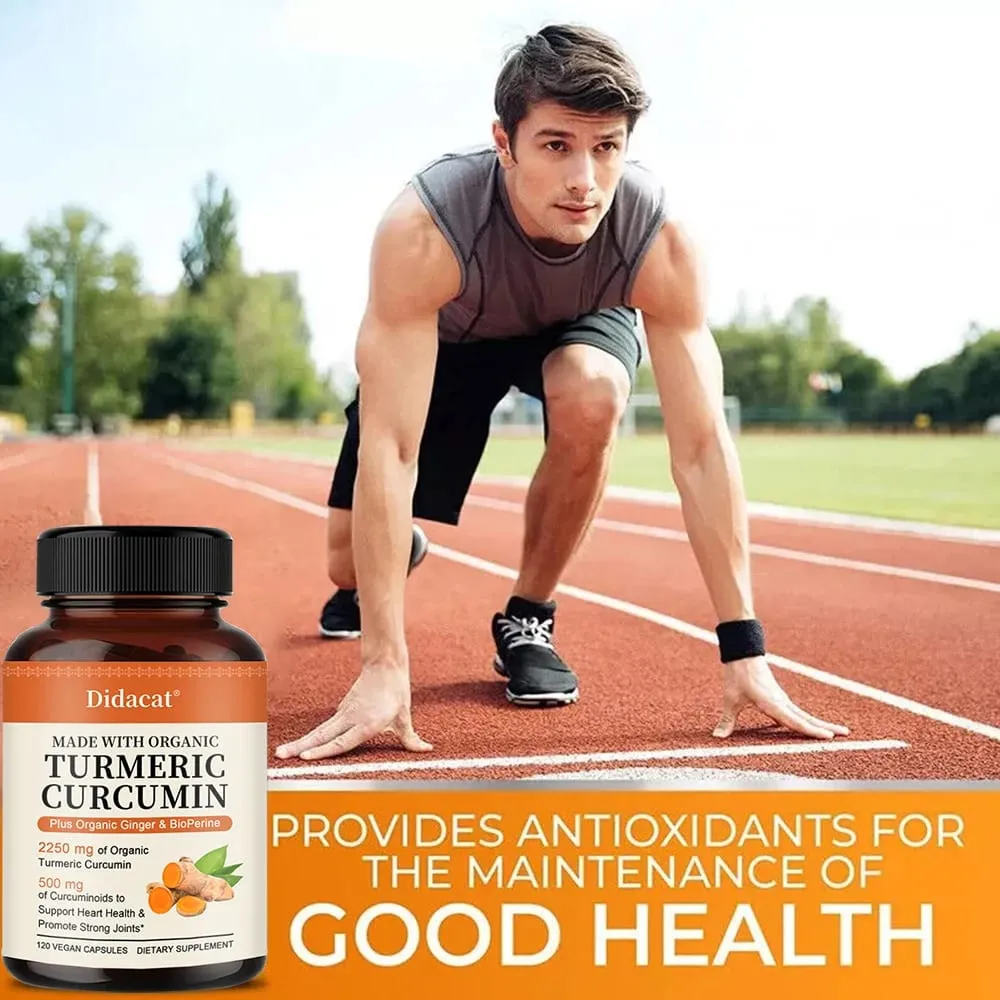 Turmeric Curcumin Capsules 2250mg Herbal Extract 95% Curcuminoids with Black Pepper Powerful Joint Support