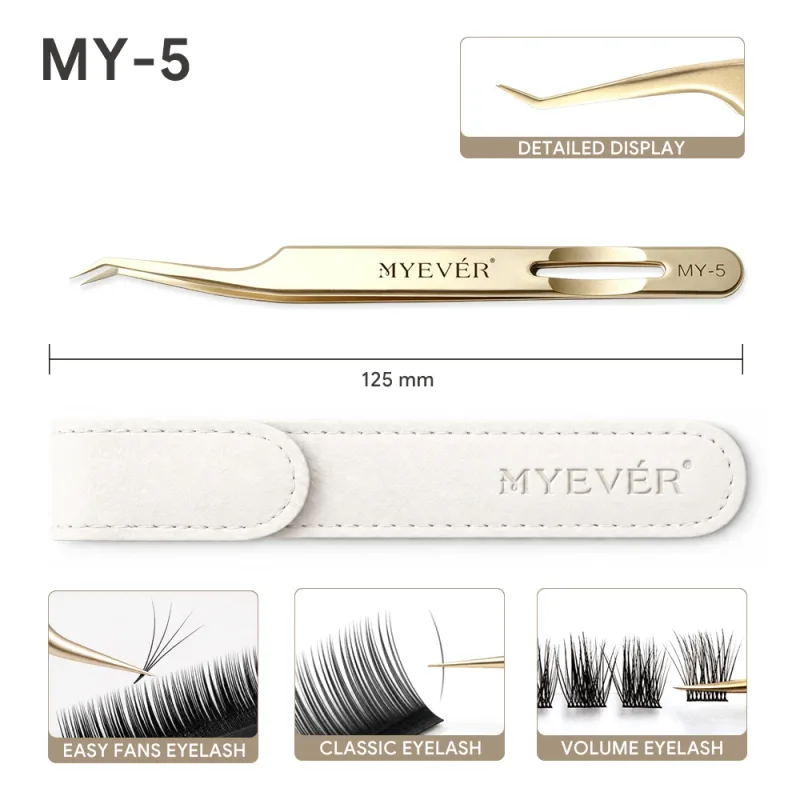Anti-Slip Eyelash Extension Tweezers Steel High-Density Fiber Tip Eyelash & Eyebrow Professional Precision Makeup Tools