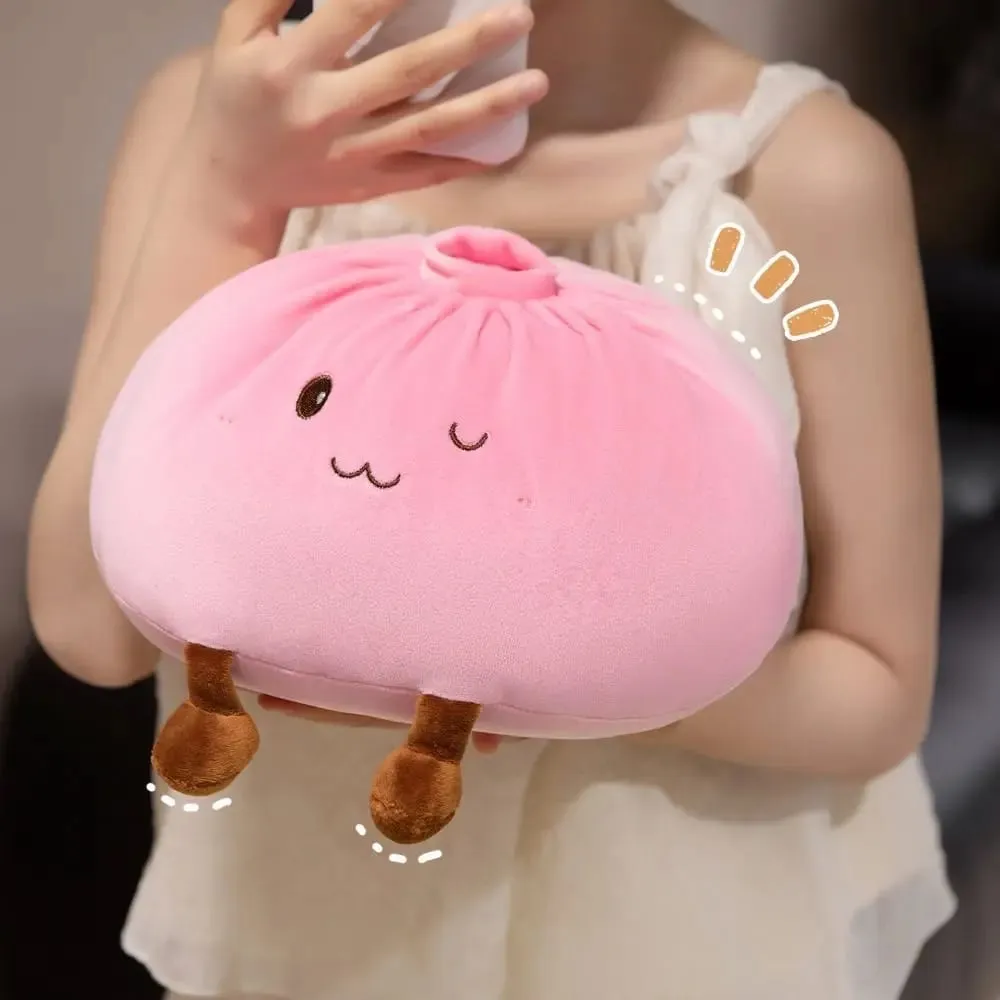 Super Soft Plush Material Steamed Bun Plush Pillow Fluffy Comfortable PP Cotton Filled Dumpling Plush Toy Stress Relief
