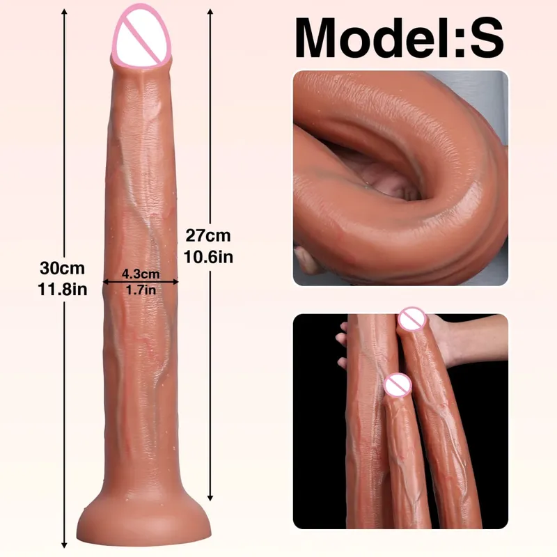 Realistic Long Dildo Penis Anal Vaginal Stimulator Liquid Silicone Dildos Sex Toys for Women Lesbian Couples Men Gay Adult Anal