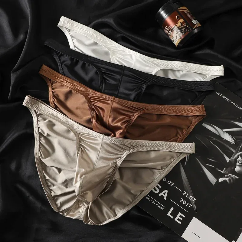 Slip da palestra a vita bassa da uomo in raso liscio Intimo sportivo da allenamento Bodybuilding Ultra sottile Allenamento fitness ad asciugatura rapida Sollevamento dei glutei