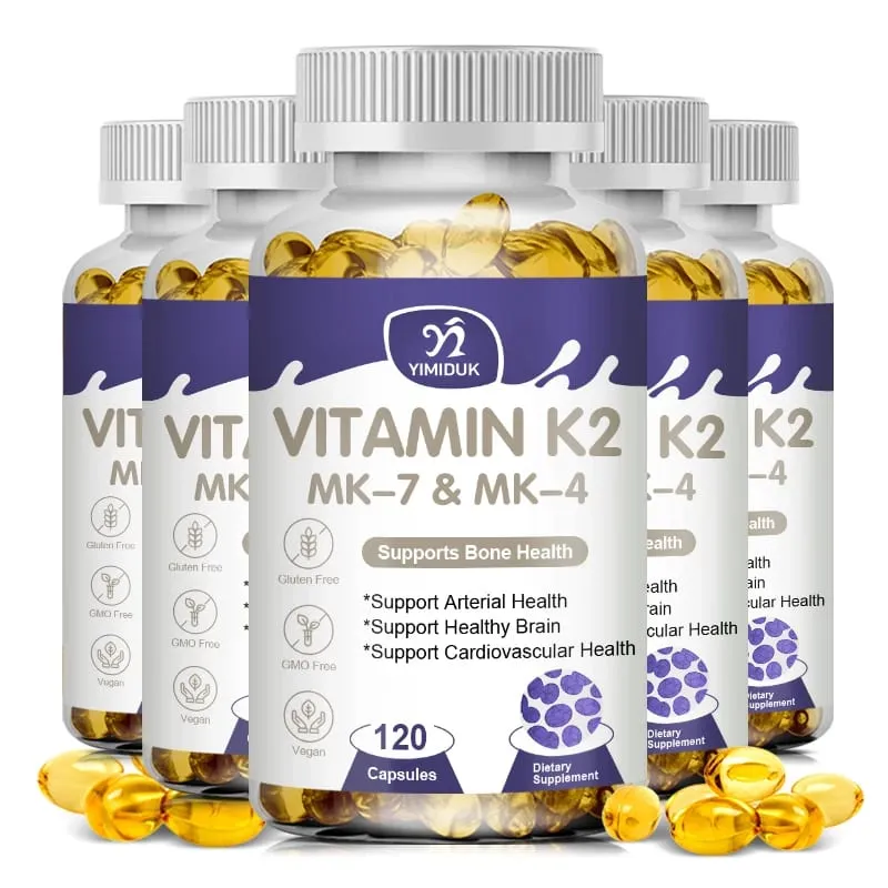 Vitamin K2 (MK7 & MK4) with D3 Supplement- Support Strong Bones & Healthy Brain Cardiovascular Health