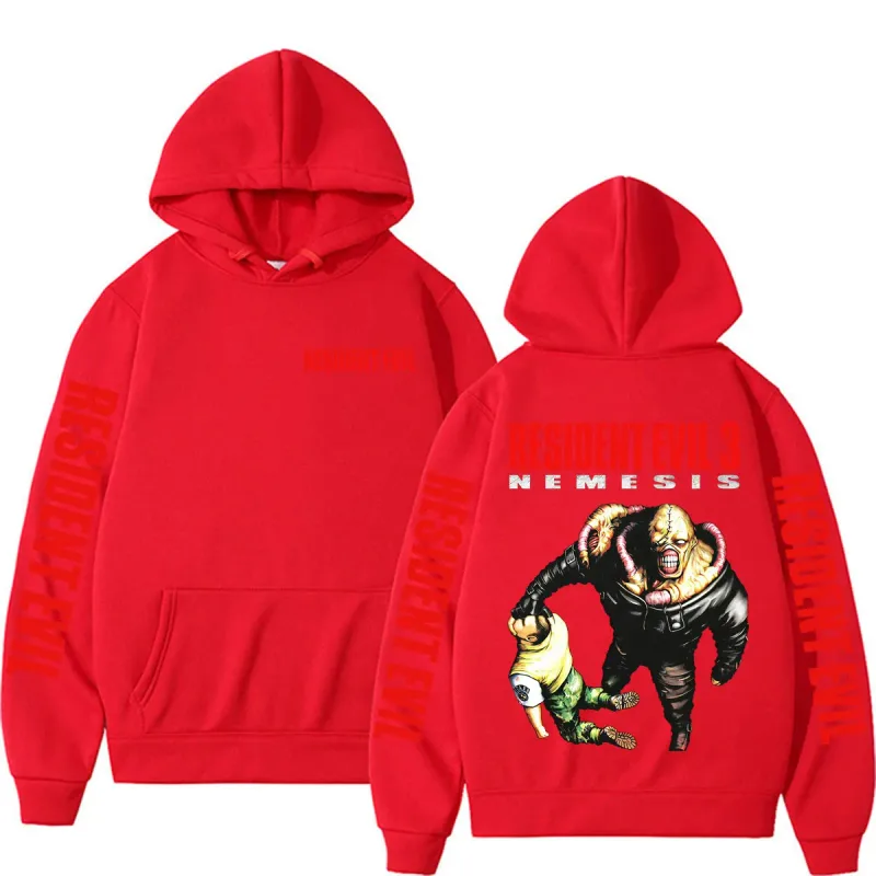 Retro 90s Nemesis Resident Evil Requiem Hoodies Men Women Fashion Classic Long Sleeve Sweatshirts Bodywarmer Oversized Hoodie