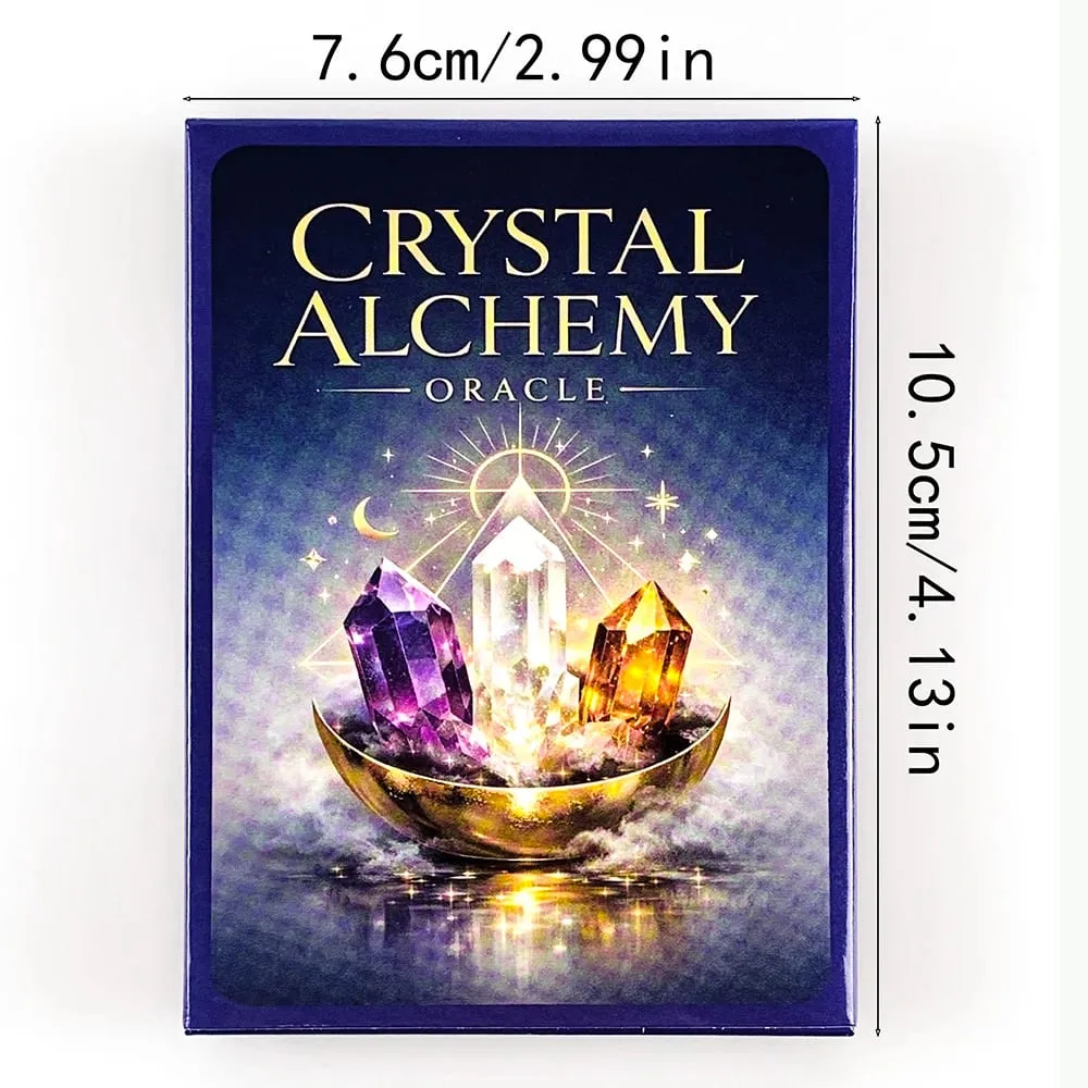 New Crystal Alchemy Oracle Cards 36 Deck 10.2*7.4cm English Version Fate Divination Board Game Meditation & Party Games