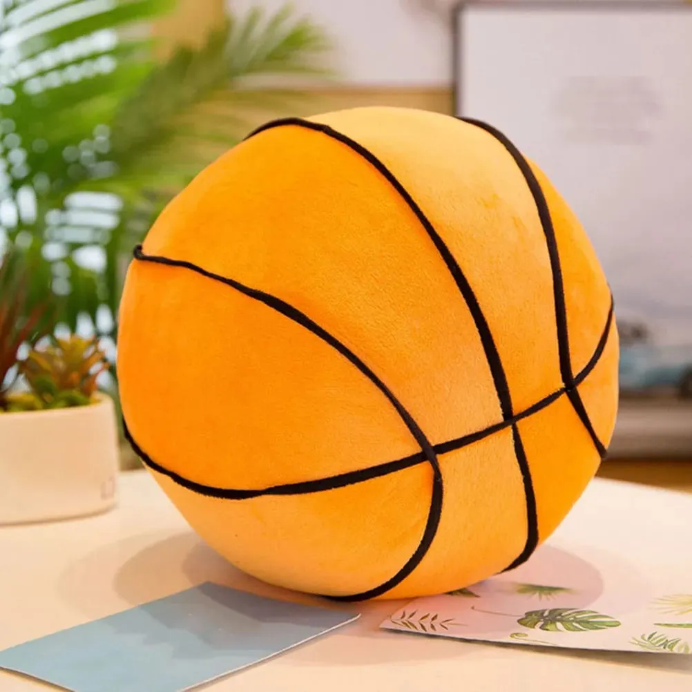 28Cm Basketball Pillow Short Pile Comfort Cushion Lounge Nap Decor Sports Theme Bedroom Living Room Throw Pillow Stuffed Ball