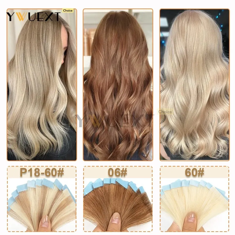 Invisible Tape in Human Hair Extensions PU Skin Weft Hair 12-20 inches Natural Straight Seamless Tape Human Hair 10pcs/pack
