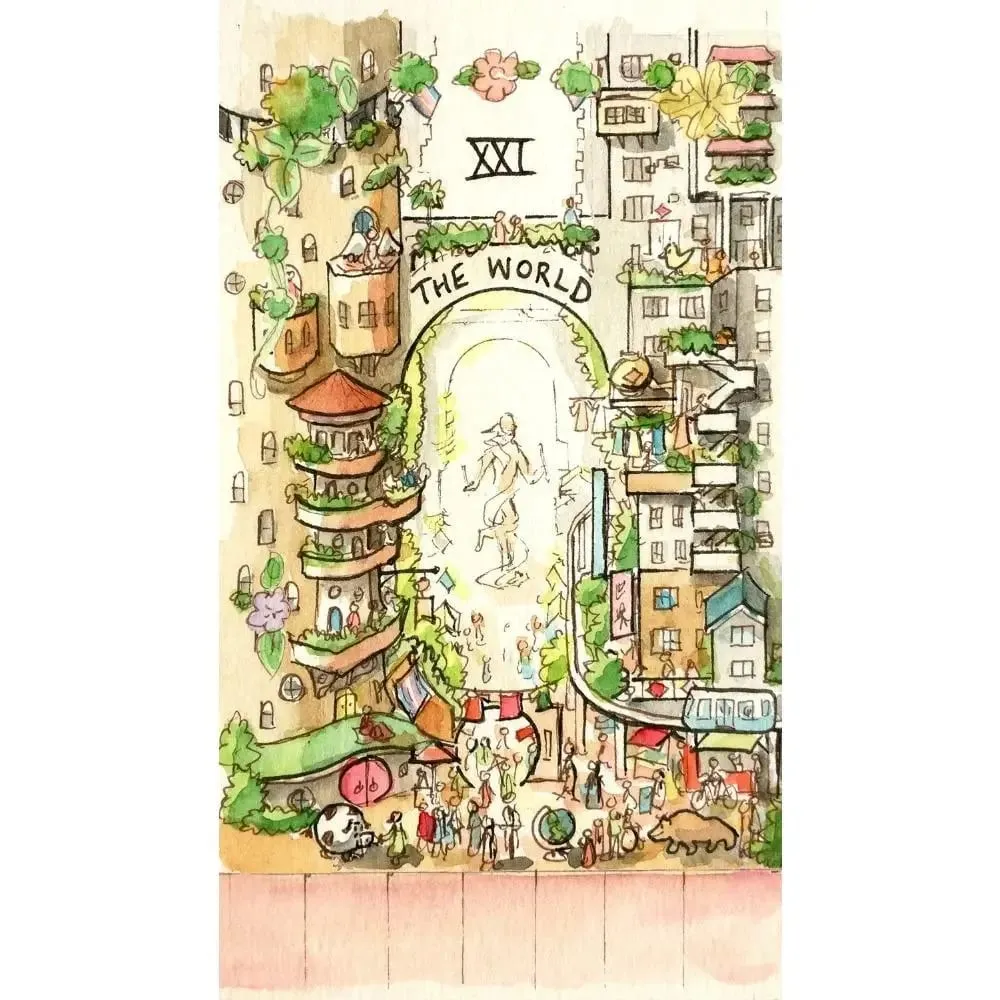 12*7cm The Housing Tarot Deck 78 Pcs Daily Tarot Cards Printed on 350GSM Cardstock Packed In Rigid Box with Green Gilded Edges