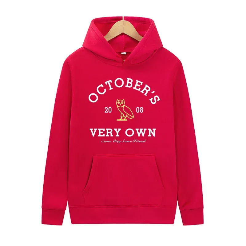 October's Very Own Owl Print Hoodie Unisex Men Women Casual Pullover Long Sleeve Streetwear Fleece Hooded Sweatshirt With Pocket