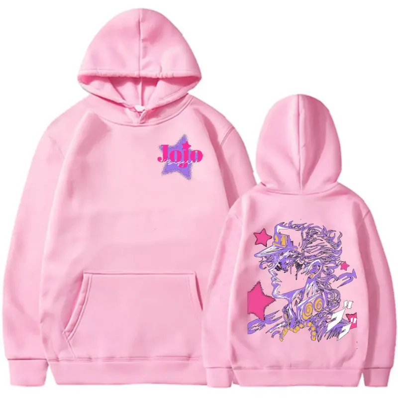 Anime JoJo Bizarre Adventure Kujo Jotaro Hoodies Men Women Clothing Fashion Casual Pullovers Long Sleeves Oversized Sweatshirts