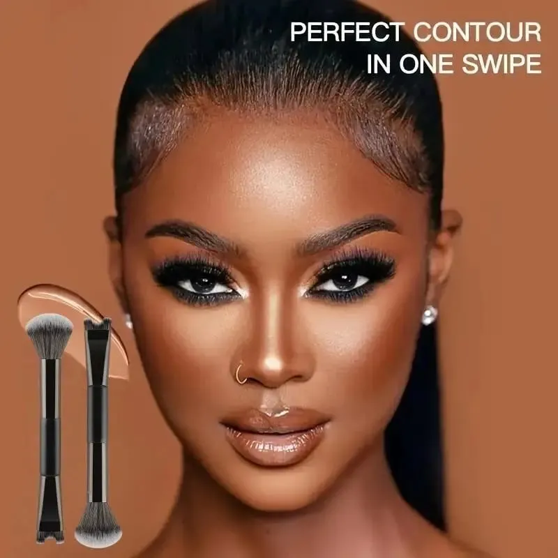 U-Shaped Dual Head Makeup Brush Nose Contour Brushes Set Eyeshadow Contour Face Brush For Precise Nose Sculpting Makeup Tools